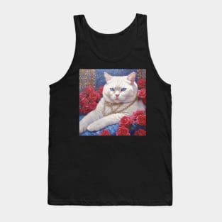 White Cat With Blue Eyes Tank Top